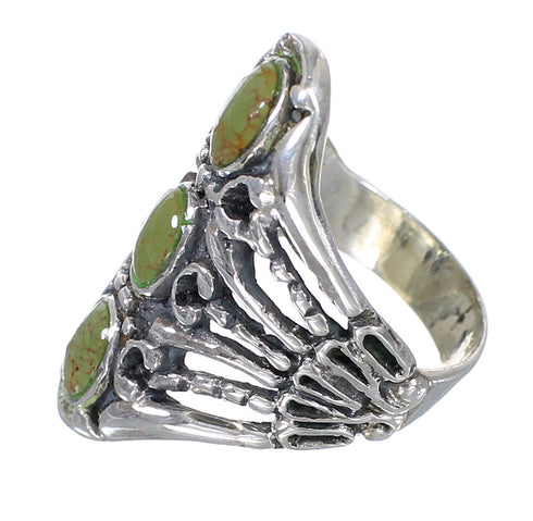 Southwest Turquoise And Genuine Sterling Silver Jewelry Ring Size 7-1/2 VX62468